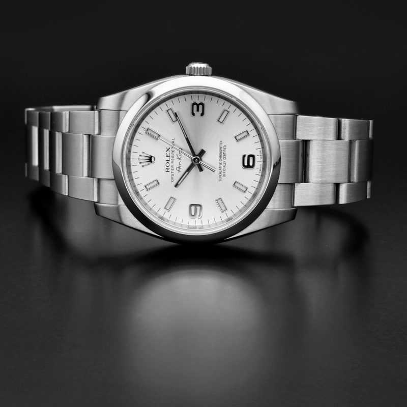 2011 Rolex Air-King 114200 Silver 3/6/9 Dial with Box and Card - Image 7