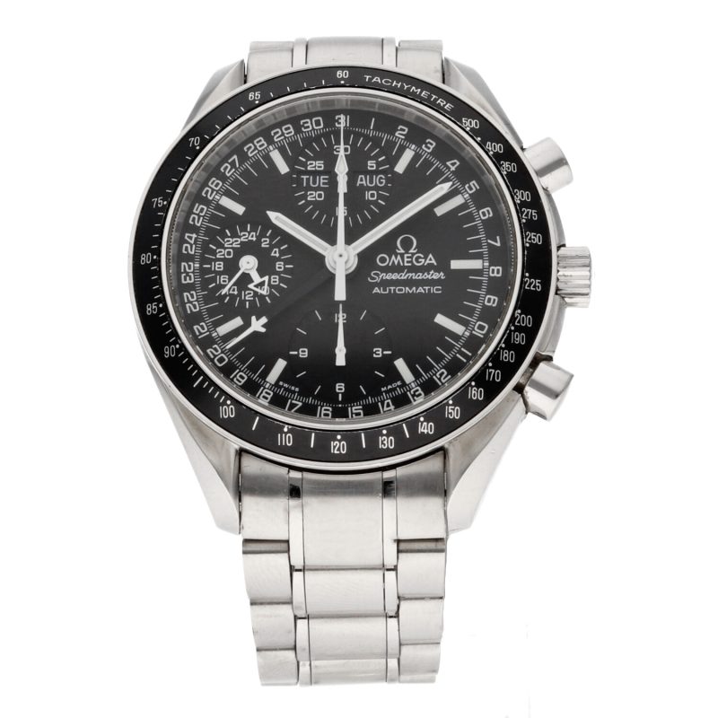 1998 Unpolished Omega Speedmaster Day Date ref. 3520500 SS 39mm Automatic with Box & Cards - Image 3