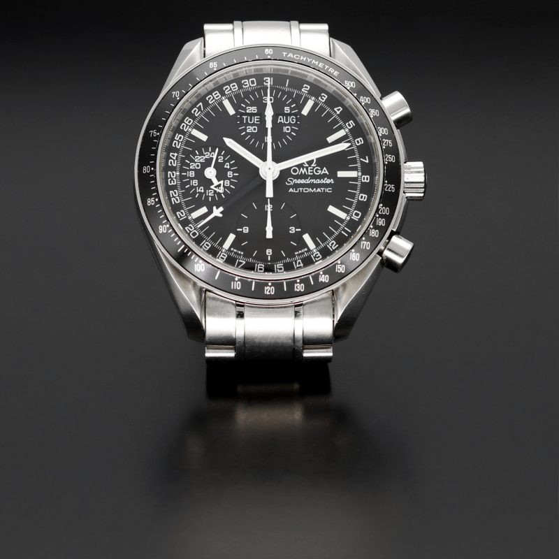 1998 Unpolished Omega Speedmaster Day Date ref. 3520500 SS 39mm Automatic with Box & Cards - Image 4