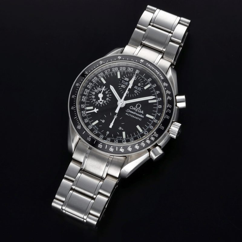 1998 Unpolished Omega Speedmaster Day Date ref. 3520500 SS 39mm Automatic with Box & Cards - Image 11