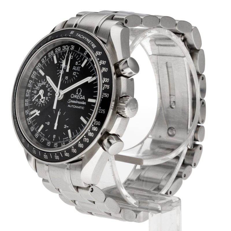 1998 Unpolished Omega Speedmaster Day Date ref. 3520500 SS 39mm Automatic with Box & Cards - Image 2