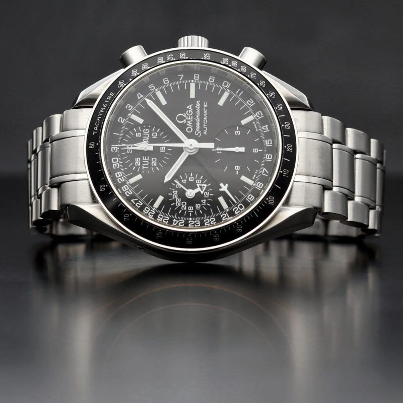 1998 Unpolished Omega Speedmaster Day Date ref. 3520500 SS 39mm Automatic with Box & Cards - Image 5