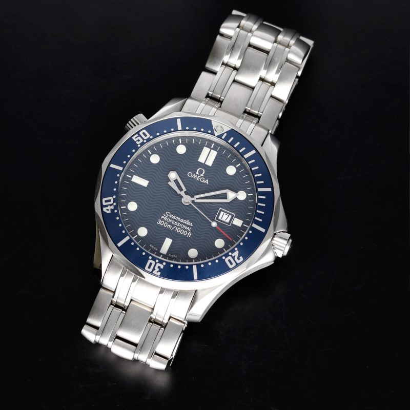 1998 Omega Seamaster 300M Quartz 254180 Blue "Wave" Dial - Image 8