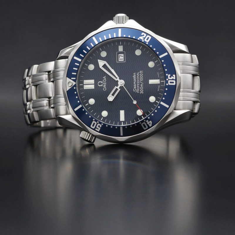 1998 Omega Seamaster 300M Quartz 254180 Blue "Wave" Dial - Image 5