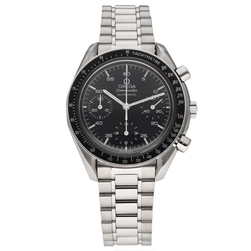 1998 Omega Speedmaster Reduced 35105000 Automatic SS 39mm. with Box & Card - Image 3