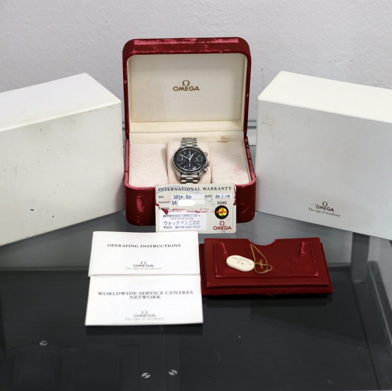 1998 Omega Speedmaster Reduced 35105000 Automatic SS 39mm. with Box & Card - Image 17