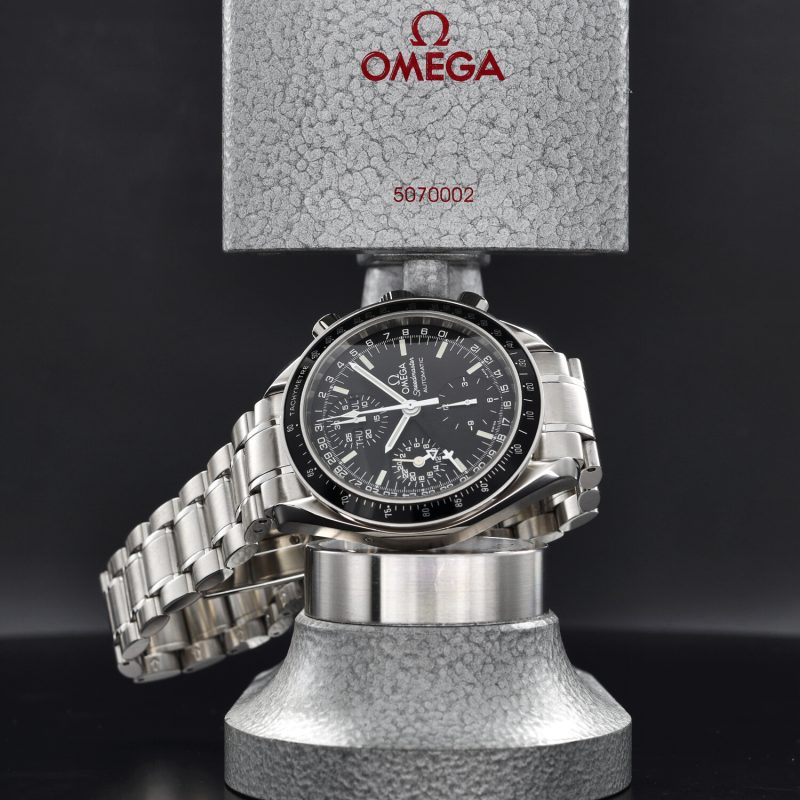 ca. 1998 Omega Speedmaster Day Date ref. 35205000 Automatic SS 39mm Black Dial with Box & Cards - Image 6