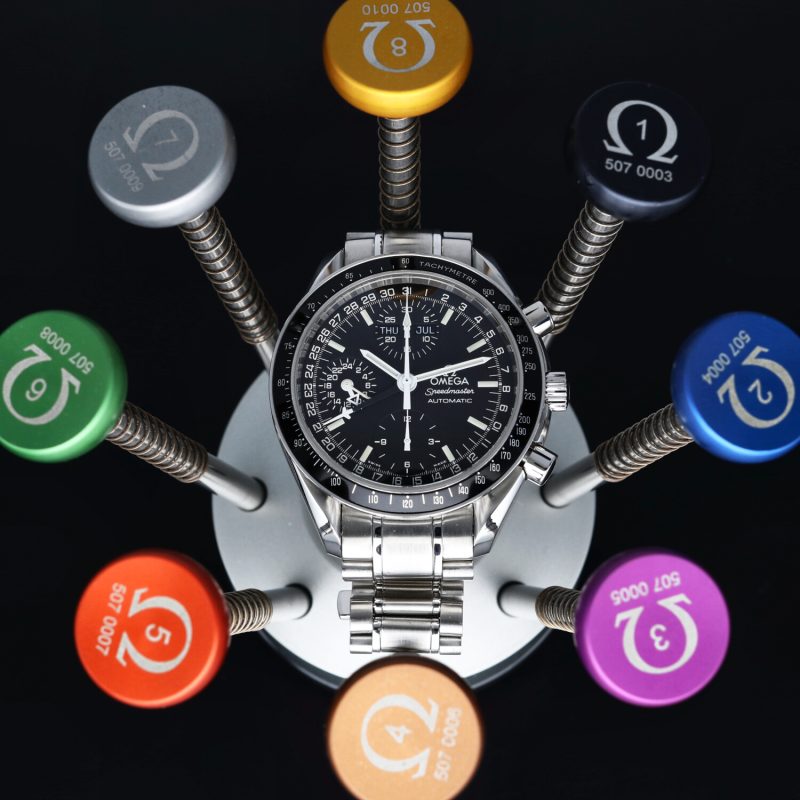 ca. 1998 Omega Speedmaster Day Date ref. 35205000 Automatic SS 39mm Black Dial with Box & Cards - Image 3