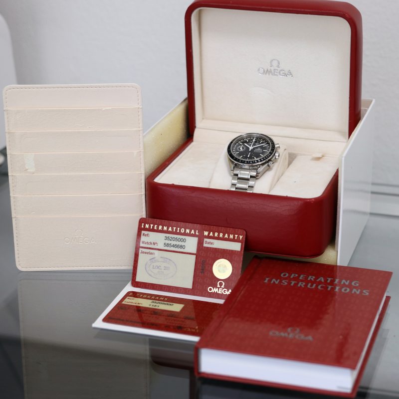 ca. 1998 Omega Speedmaster Day Date ref. 35205000 Automatic SS 39mm Black Dial with Box & Cards - Image 16