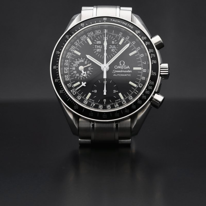 ca. 1998 Omega Speedmaster Day Date ref. 35205000 Automatic SS 39mm Black Dial with Box & Cards - Image 11