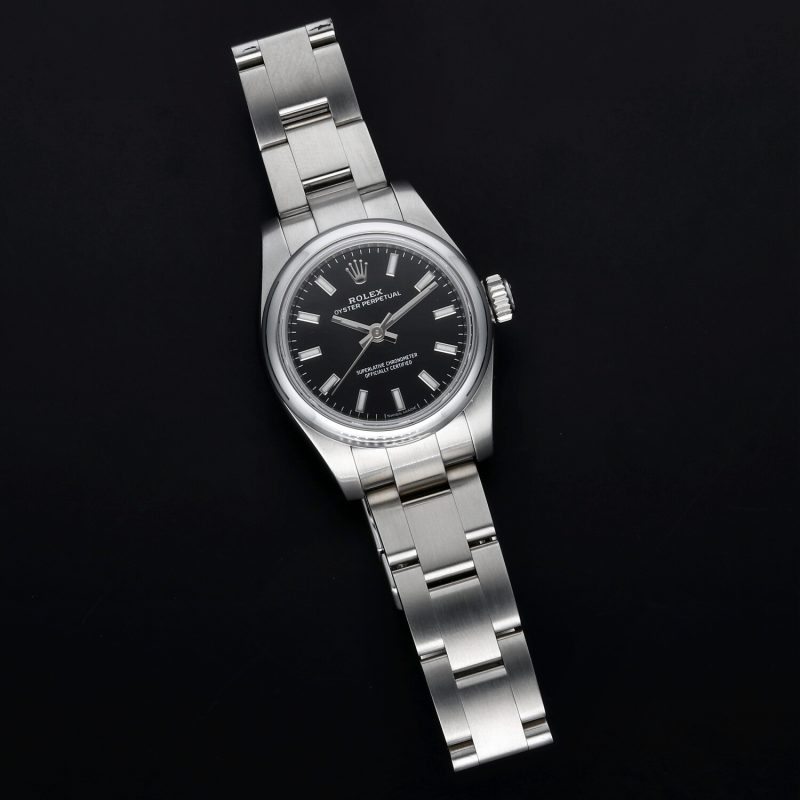 2018 Rolex Ladies Oyster Perpetual 176200 Random Serial SS 26mm Black Stick Dial With Original Box & Cards - Image 12