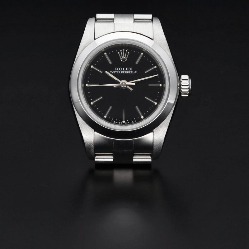1998 Rolex Ladies Oyster Perpetual 67180 Stainless Steel Black Dial Full-Set Box & Papers - Image 10
