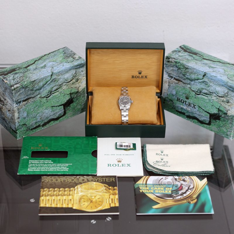 1998 Rolex Ladies Oyster Perpetual 67180 Stainless Steel Black Dial Full-Set Box & Papers - Image 15