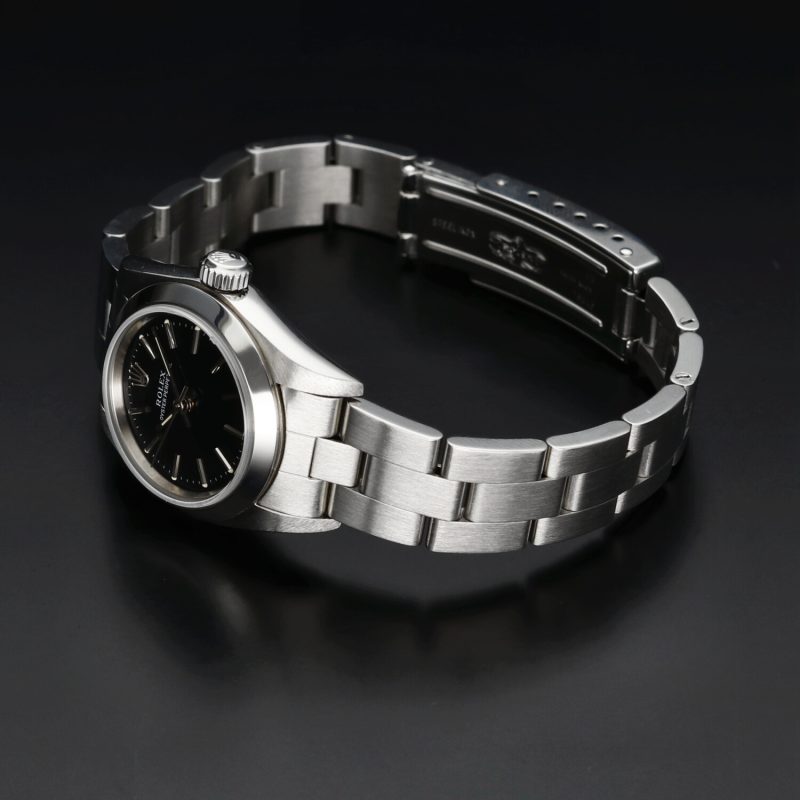 1998 Rolex Ladies Oyster Perpetual 67180 Stainless Steel Black Dial Full-Set Box & Papers - Image 12
