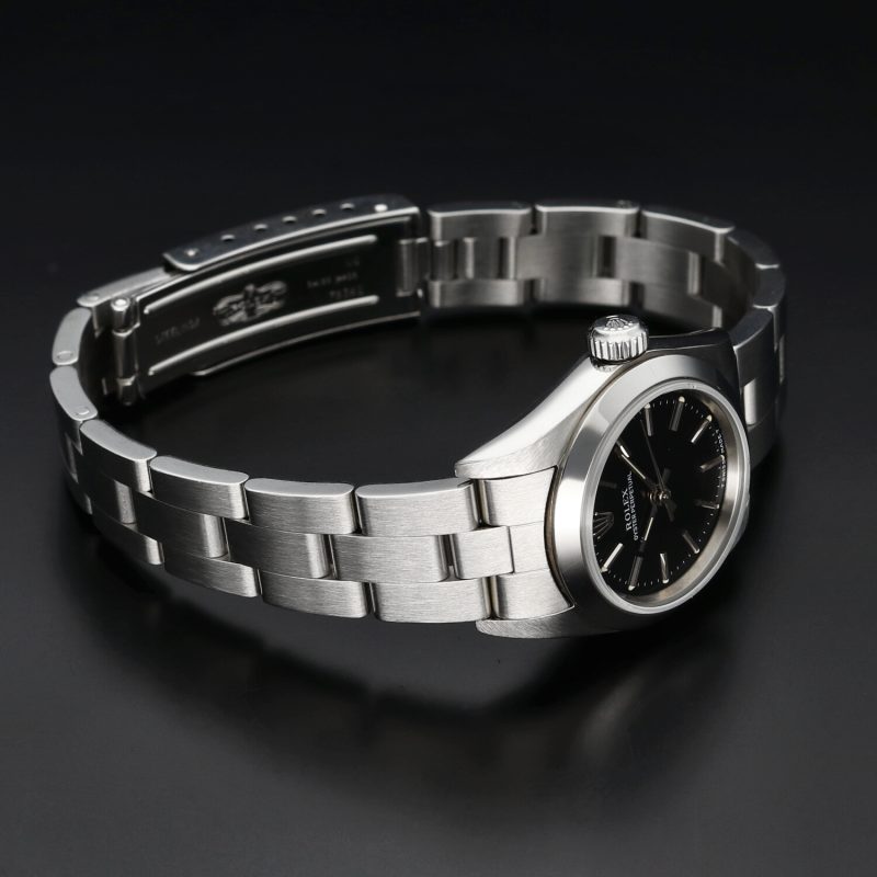 1998 Rolex Ladies Oyster Perpetual 67180 Stainless Steel Black Dial Full-Set Box & Papers - Image 11