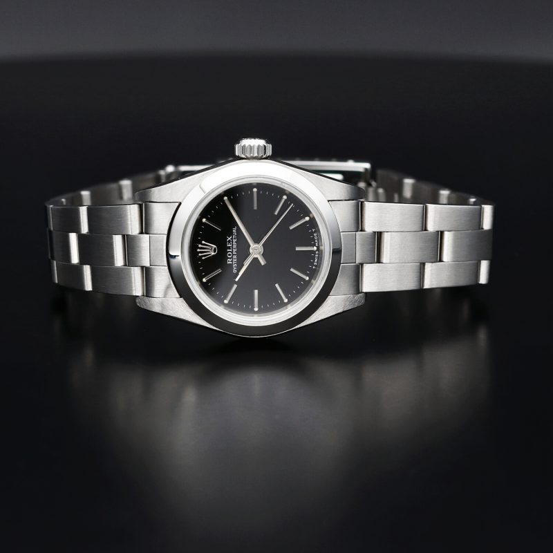 1998 Rolex Ladies Oyster Perpetual 67180 Stainless Steel Black Dial Full-Set Box & Papers - Image 13