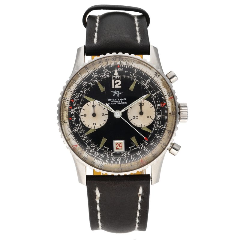 1960 ca. Vintage Breitling Old Navitimert ref. 816 Acciaio 41mm Carica Manuale Rarissimo Quadrante Panda con 2 Contatori. Revisionato! - immagine 3