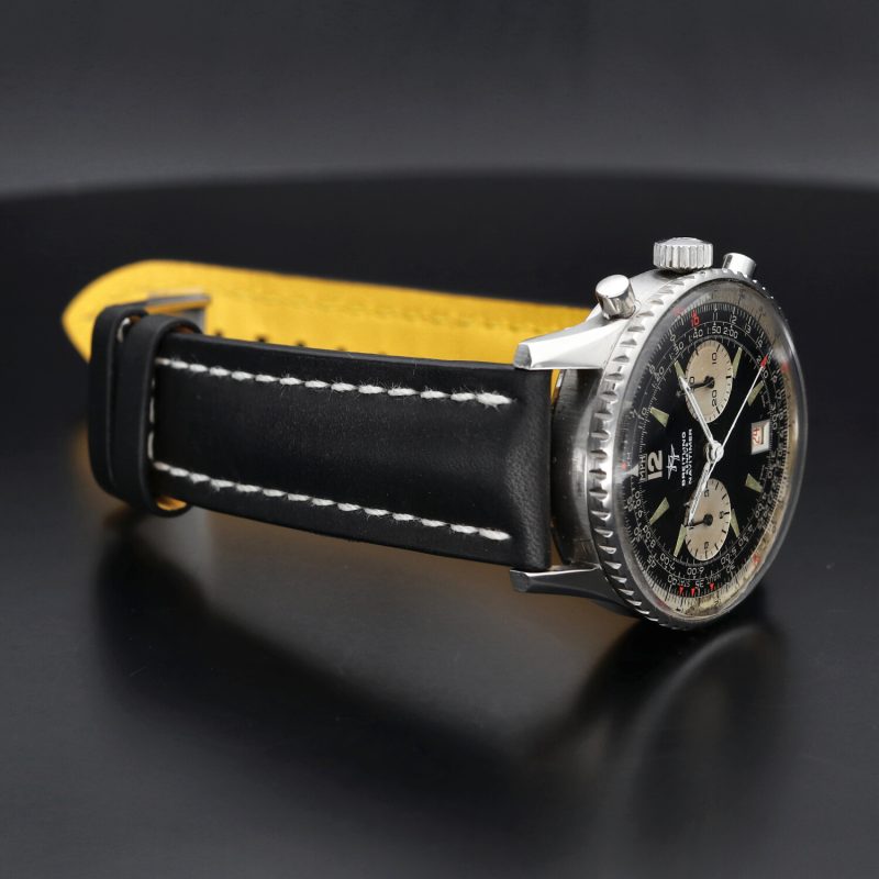 1960 ca. Vintage Breitling Old Navitimert ref. 816 Acciaio 41mm Carica Manuale Rarissimo Quadrante Panda con 2 Contatori. Revisionato! - immagine 7