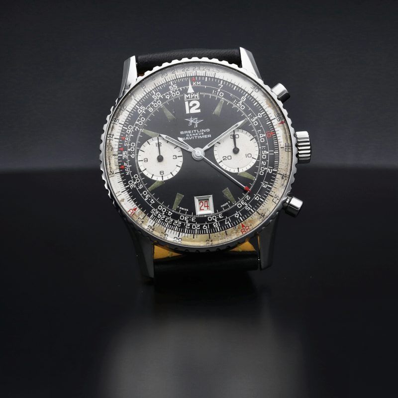 1960 ca. Vintage Breitling Old Navitimert ref. 816 Acciaio 41mm Carica Manuale Rarissimo Quadrante Panda con 2 Contatori. Revisionato! - immagine 4