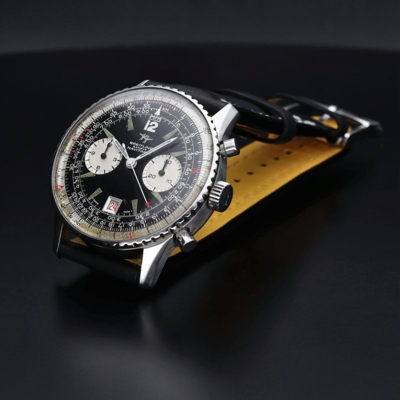 1960 ca. Vintage Breitling Old Navitimert ref. 816 Acciaio 41mm Carica Manuale Rarissimo Quadrante Panda con 2 Contatori. Revisionato! - immagine 6