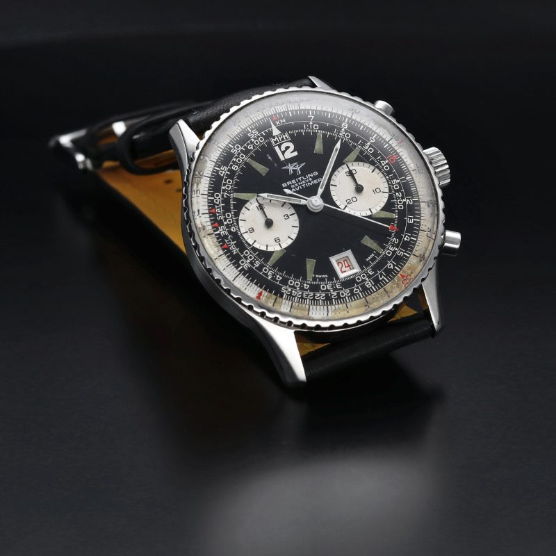 1960 ca. Vintage Breitling Old Navitimert ref. 816 Acciaio 41mm Carica Manuale Rarissimo Quadrante Panda con 2 Contatori. Revisionato! - immagine 5