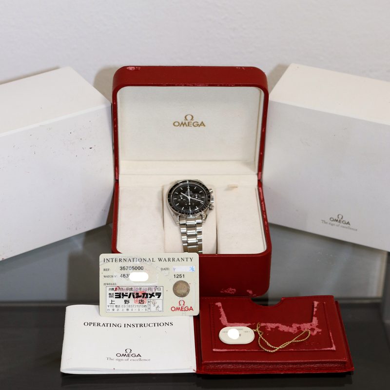 1998 Omega Speedmaster Professional Moonwatch ref. 35705000 with Original Box and Card. Serviced - Image 16