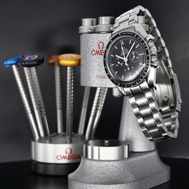 2007 Omega Speedmaster Professional Moonwatch 35705000 con Scatola e Garanzia. Revisionato! - immagine 7