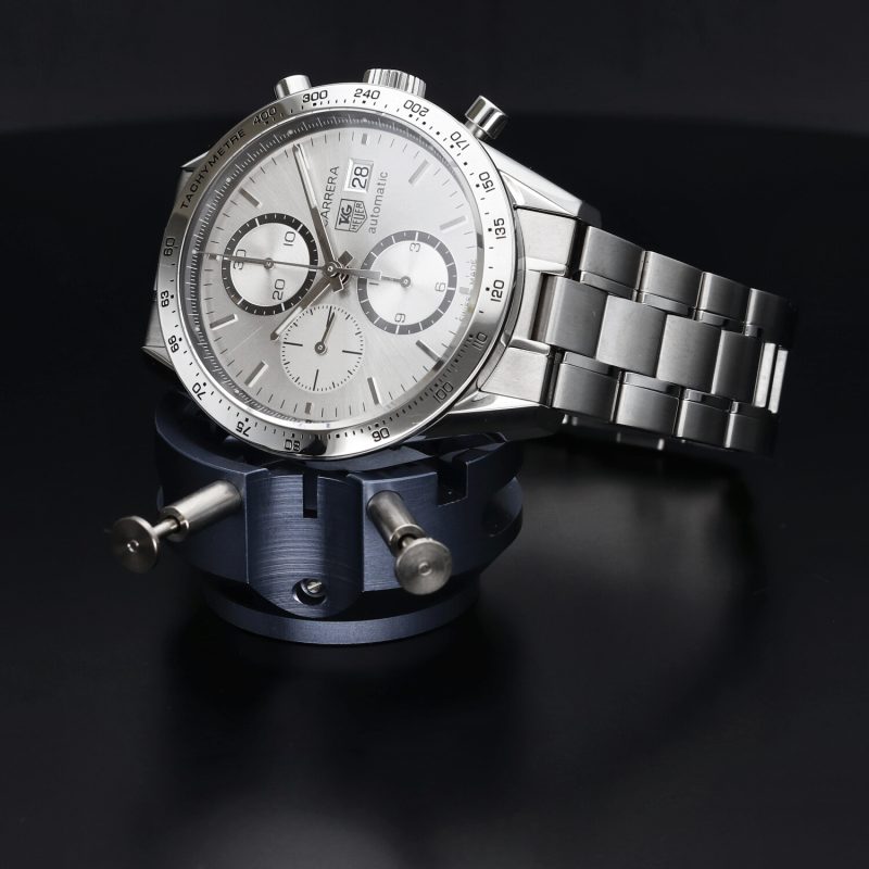 2017 Tag Heuer Carrera CV2017.BA0794 Automatico Acciaio 41mm Quadrante Argento con Scatola e Garanzia - immagine 3
