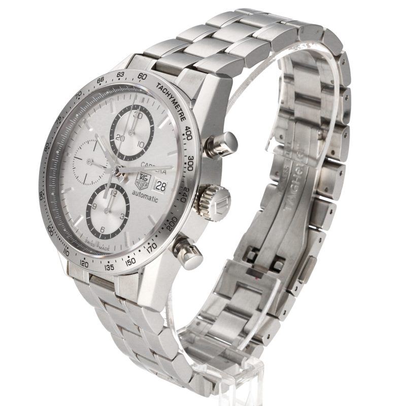 2017 Tag Heuer Carrera CV2017.BA0794 Automatico Acciaio 41mm Quadrante Argento con Scatola e Garanzia - immagine 2