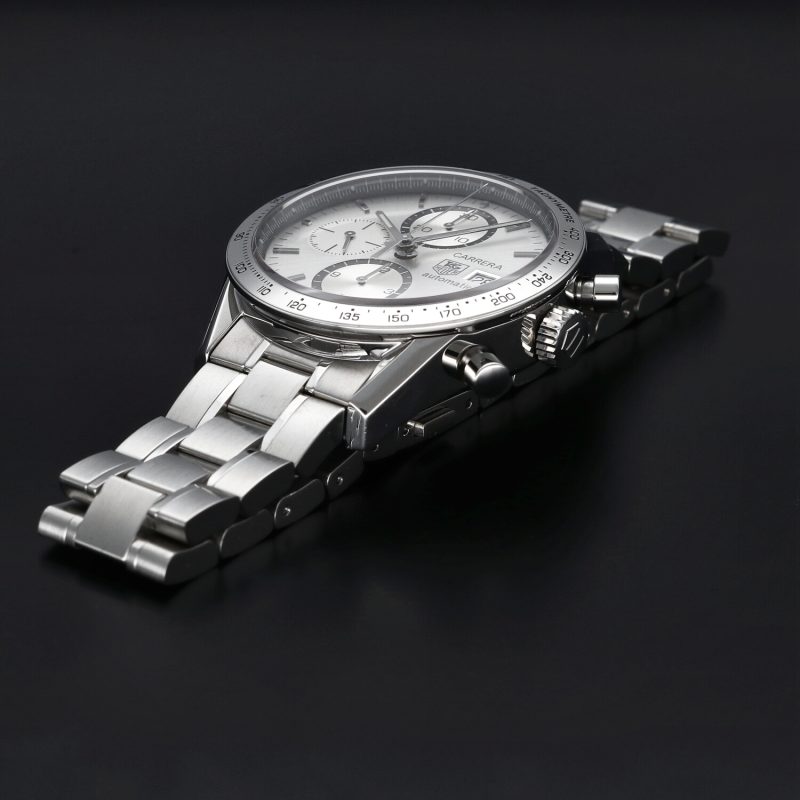 2017 Tag Heuer Carrera CV2017.BA0794 Automatico Acciaio 41mm Quadrante Argento con Scatola e Garanzia - immagine 6