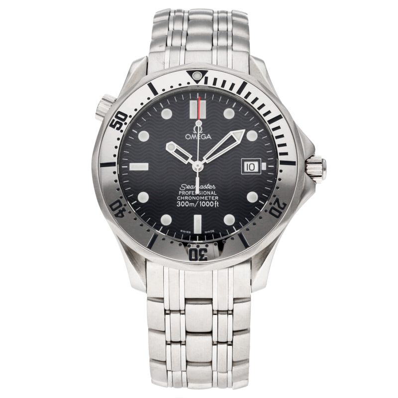 1998 Omega Seamaster 300M Chronometer 25318000 Automatic SS 41mm Blue Navy Wave Dial with Box & Card - Image 3