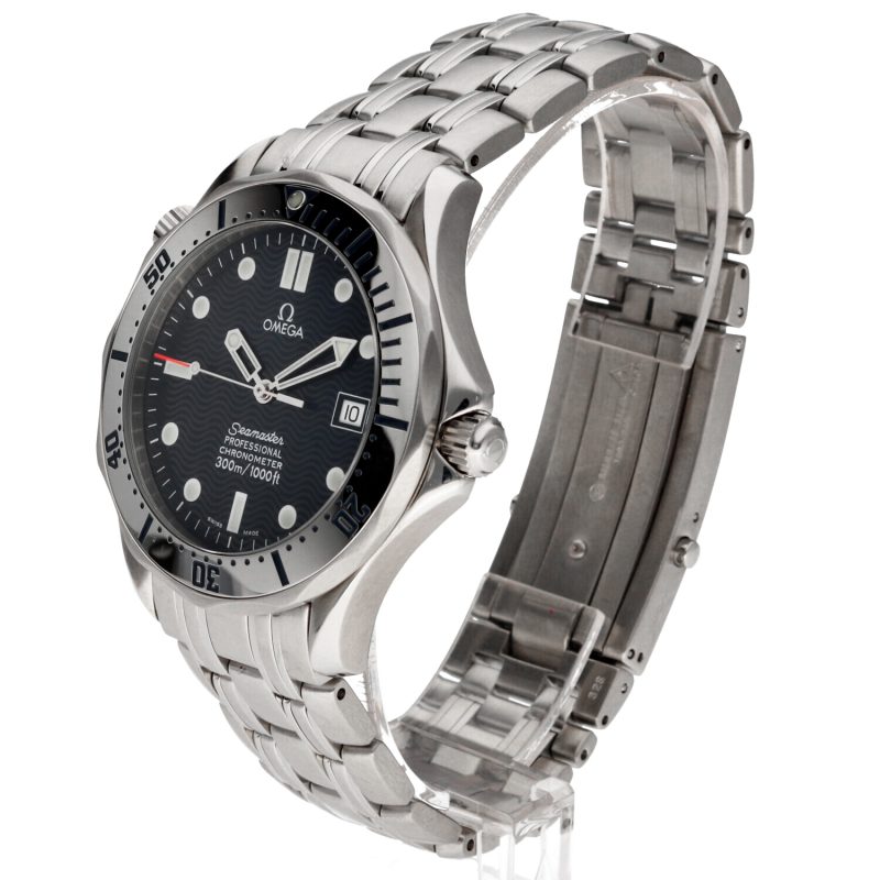 1998 Omega Seamaster 300M Chronometer 25318000 Automatic SS 41mm Blue Navy Wave Dial with Box & Card - Image 2