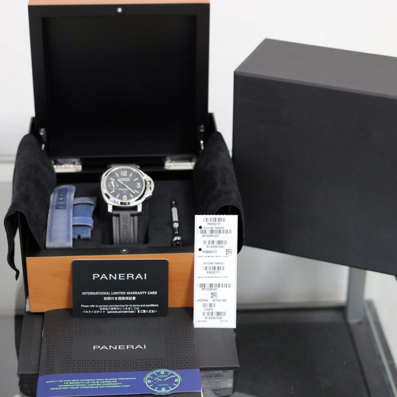 2020 Panerai Luminor Marina 1950 Logo 3 Days PAM00777 SS 44mm Manual Winding BLK Dial with Box and Papers - Image 16