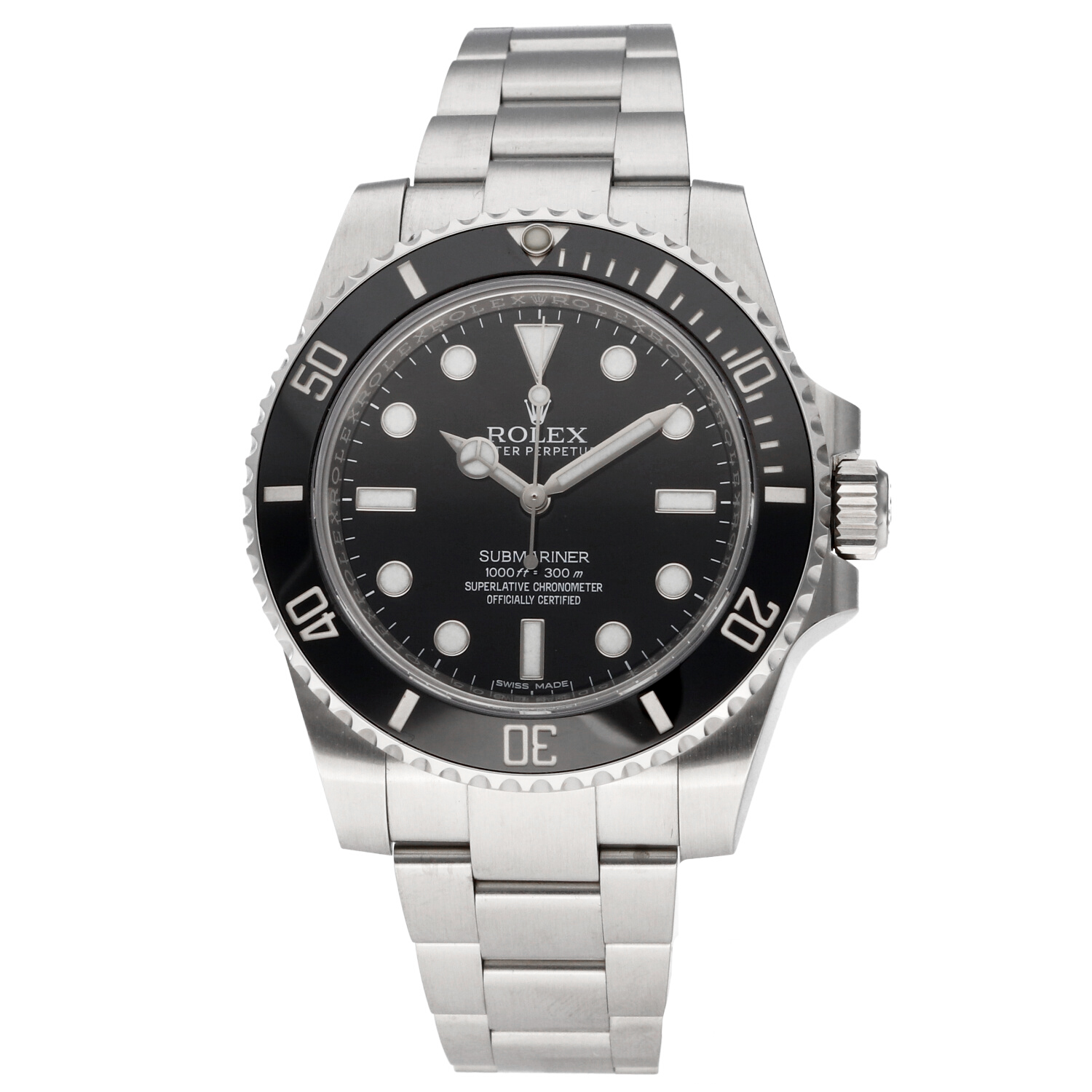 Rolex Submariner No-Date 114060 Automatic SS 40mm Ceramic Bezel with Box & Card - OeD Vintage