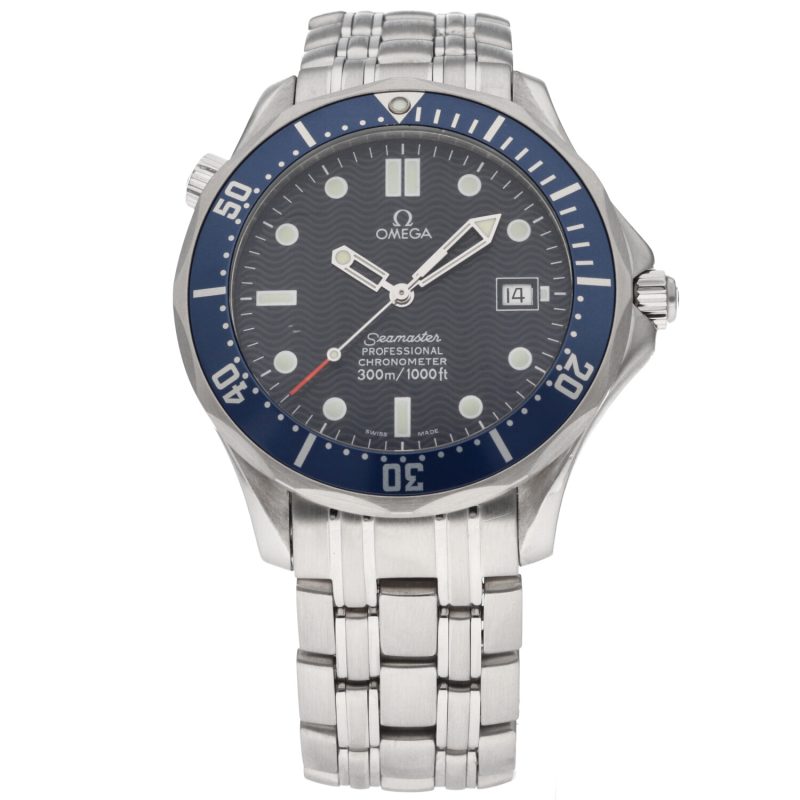 1998 Omega Seamaster 300M James Bond 25318000 SS Automatic 41mm Blue Wave Dial with Box & Card - Omega Serviced - Image 3