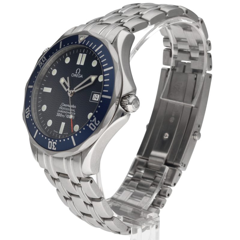 1998 Omega Seamaster 300M James Bond 25318000 SS Automatic 41mm Blue Wave Dial with Box & Card - Omega Serviced - Image 2