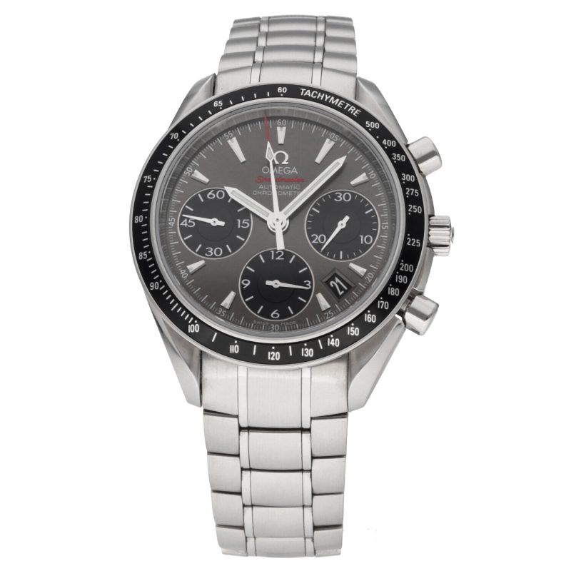2021 Omega Speedmaster Date Chronometer 32330404006001 Acciaio 40mm Quadrante Grigio con Scatola e Granzia - immagine 3