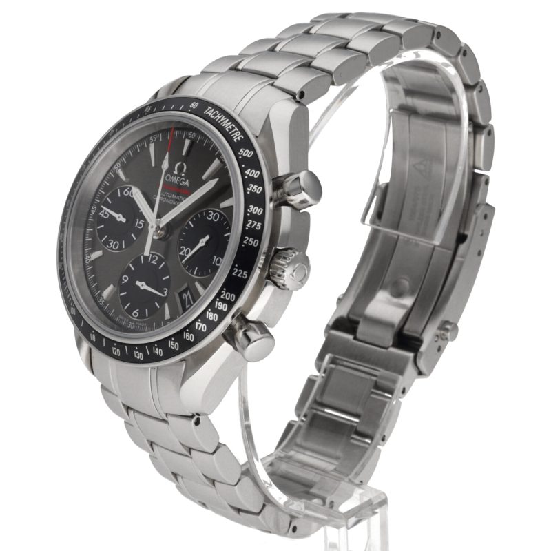 2021 Omega Speedmaster Date Chronometer 32330404006001 Acciaio 40mm Quadrante Grigio con Scatola e Granzia - immagine 2