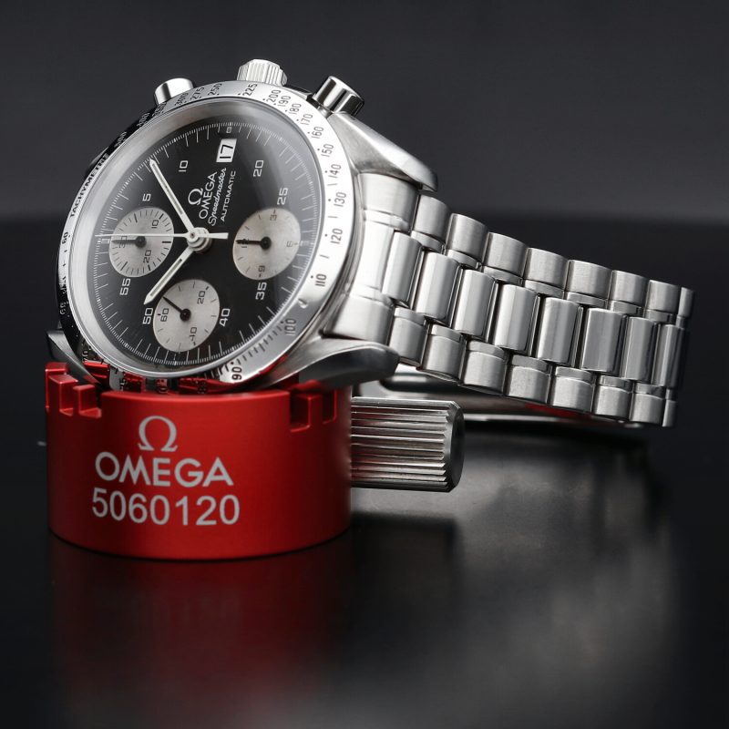 1993 Omega Speedmaster Date 35115000 SS Automatic 39mm BLK Panda Dial - Overhauled by Omega Authorized Service Center - Image 9