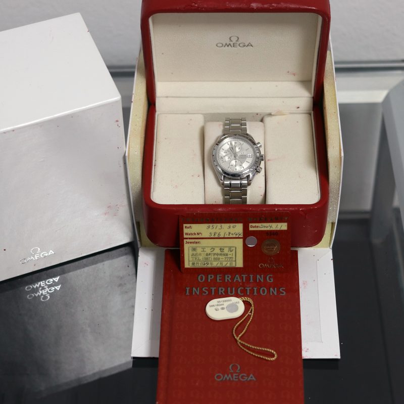 2004 Omega Speedmaster Data Reduced 35133000 Automatico Acciaio 39mm Quadrante Argento con Scatola e Garanzia Originale Revisionato Omega - immagine 11