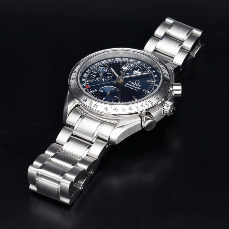 1998 Omega Speedmaster Day Date 35238000 Automatic SS 39mm Blue Dial - Just Overhauled by Omega Authorized Service Center! - Image 8