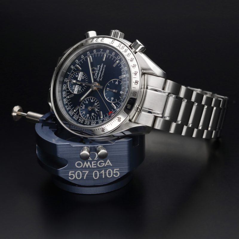 1998 Omega Speedmaster Day Date 35238000 Automatic SS 39mm Blue Dial - Just Overhauled by Omega Authorized Service Center! - Image 10