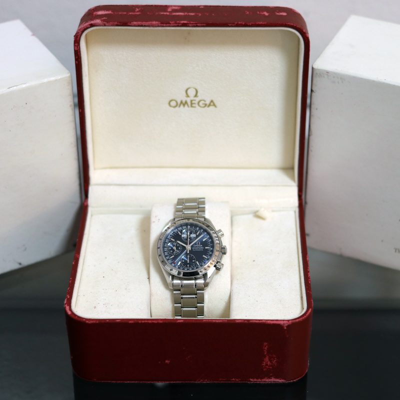 1998 Omega Speedmaster Day Date 35238000 Automatic SS 39mm Blue Dial - Just Overhauled by Omega Authorized Service Center! - Image 14