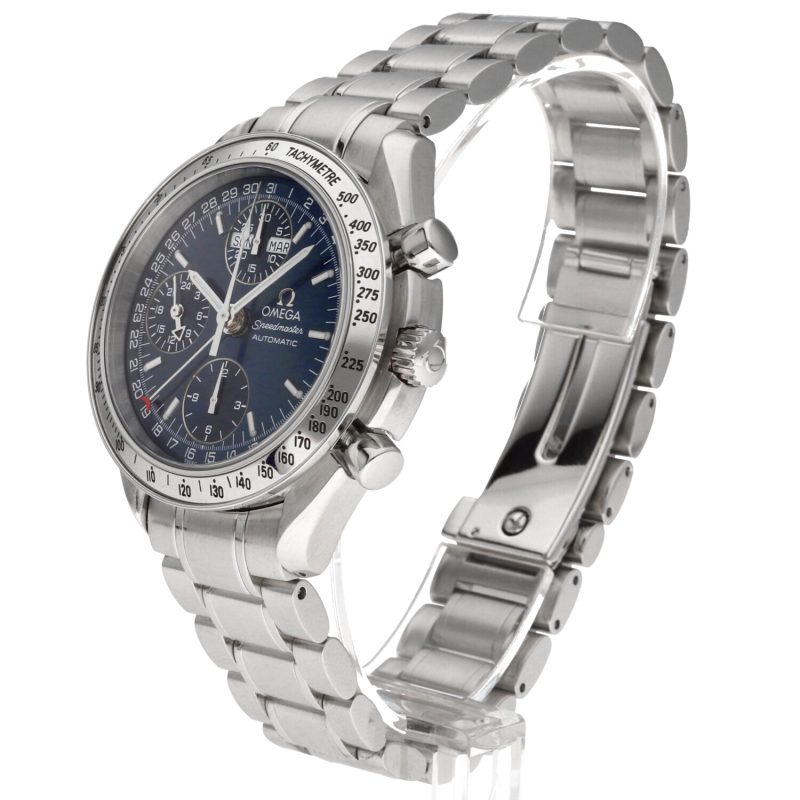 1998 Omega Speedmaster Day Date 35238000 Automatic SS 39mm Blue Dial - Just Overhauled by Omega Authorized Service Center! - Image 2