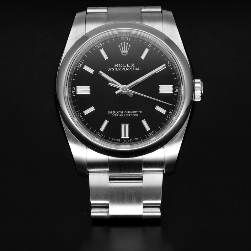 2020 Rolex Oyster Perpetual 116000 Automatic SS 36mm BLK Stick Dial with Rolex Box and Card - Image 3