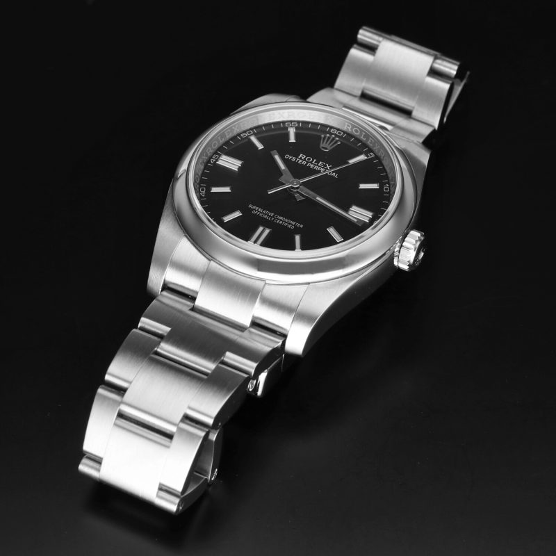 2020 Rolex Oyster Perpetual 116000 Automatic SS 36mm BLK Stick Dial with Rolex Box and Card - Image 4