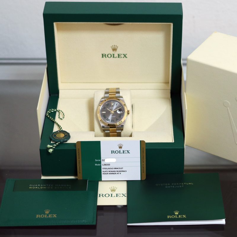 2019 Rolex Datejust 126333 Oro & Acciaio 41mm Quadrante "Wimbledon" con Scatola e Garanzia Originale - immagine 14