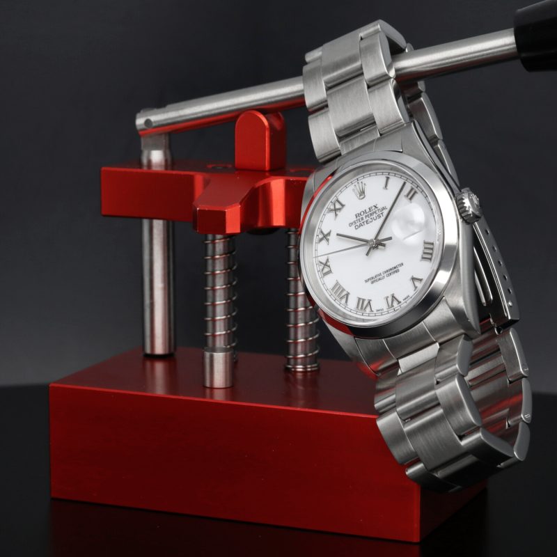 2001 Rolex DateJust 16200 SS 36mm White Roman Dial with Box & Papers - Serviced - Image 5