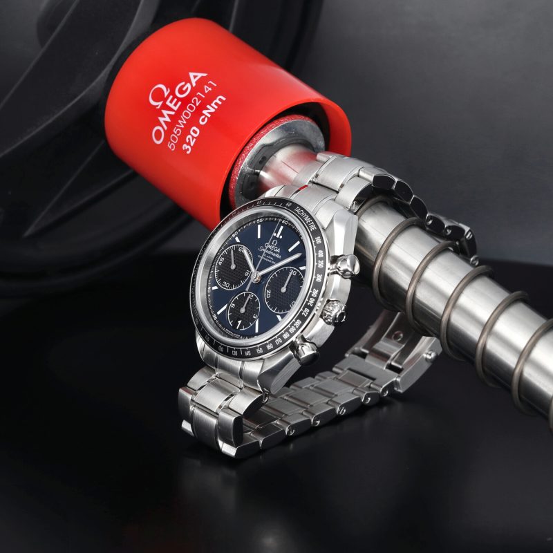 2019 Omega Speedmaster Racing Chronograph 32630405003001 Acciaio Automatico 40mm Quadrante Blu con Scatola e Garanzia - immagine 5