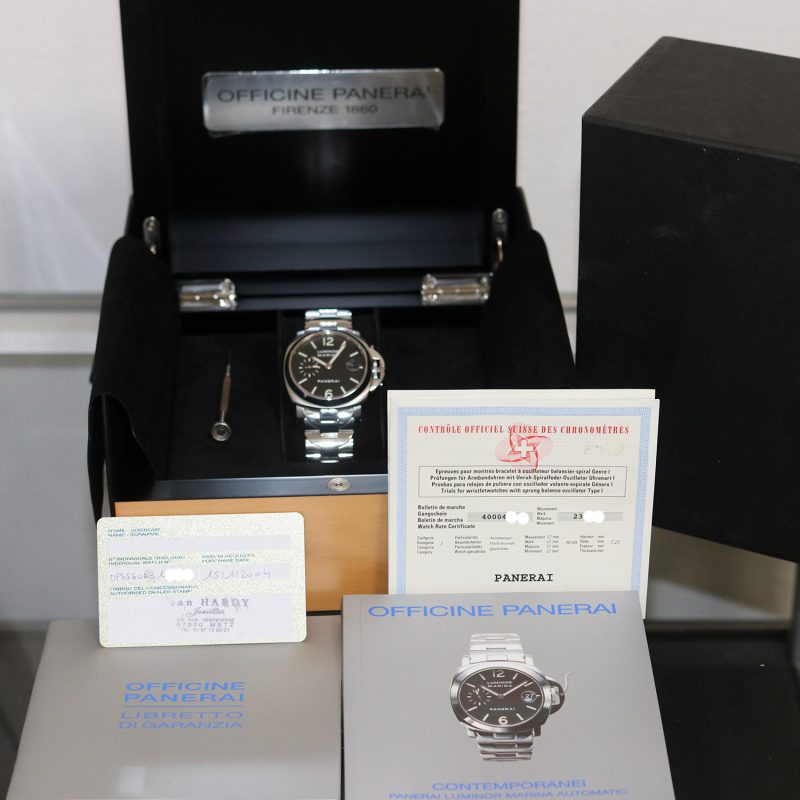 2004 Panerai Luminor Marina PAM00050 Acciaio Automatico 40mm con Scatola e Garanzia - immagine 13